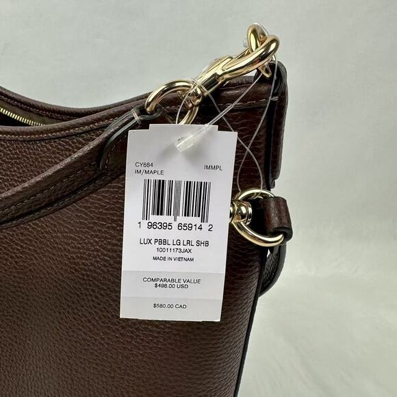 Coach Laurel Large Shoulder Bag Crossbody In Leather/Gold/Maple CY684 NWT - Picture 6 of 10